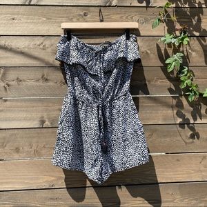 Black & White Old Navy Strapless Romper